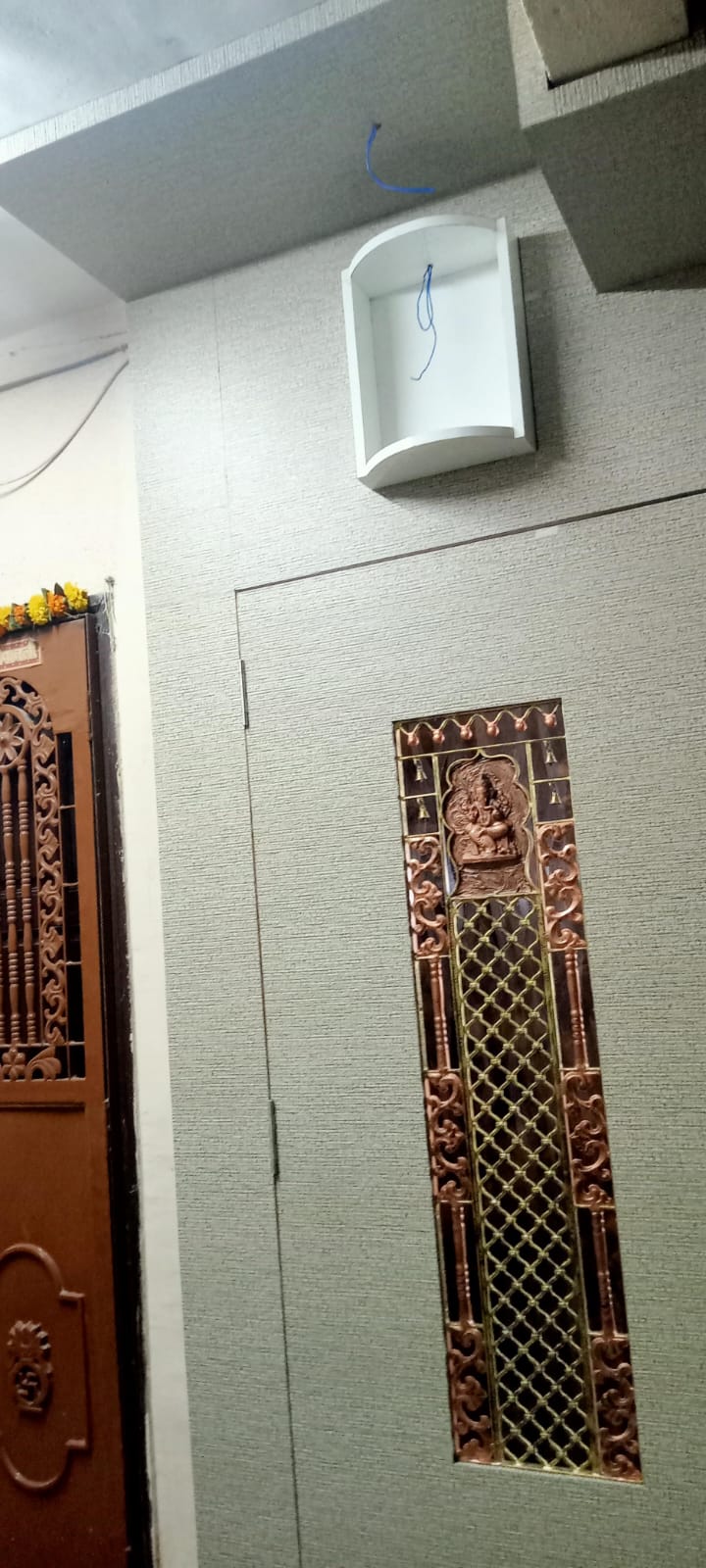 Sacred Pooja Mandir Shrine with Backlit CNC Om & Intricate Laser Jaali - Execution #
